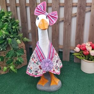 Porch Goose Outfit With Bow Striped Pink Purple White New